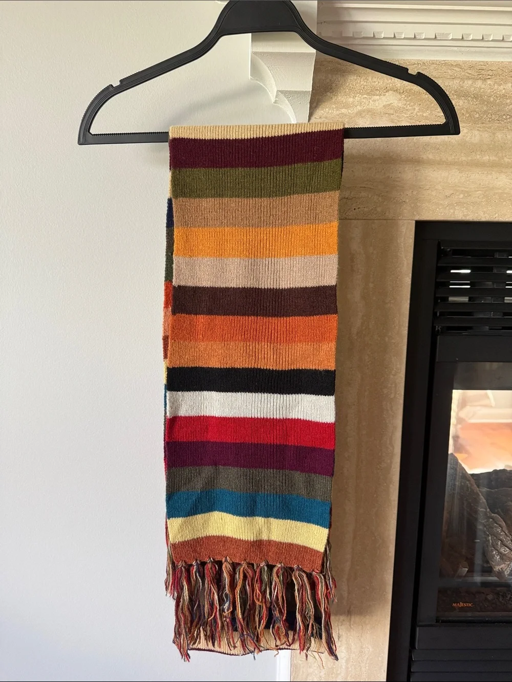 Multicolor Striped Fringe Scarf - Home Holiday